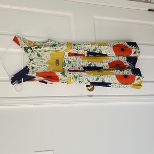 Antropologie silk flowered dress sz 2